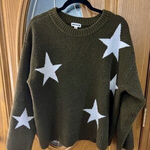 Olive Green Star Sweater